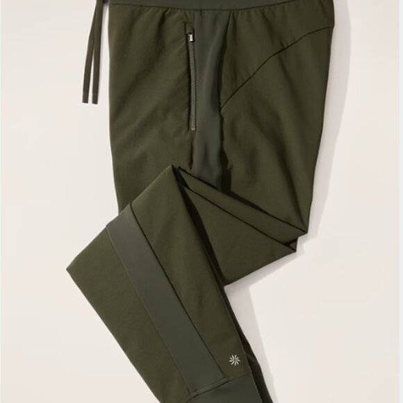 Athleta Headlands Hybrid Trek Mid Rise Jogger | Aspen Olive | Size 6 - Picture 2 of 8